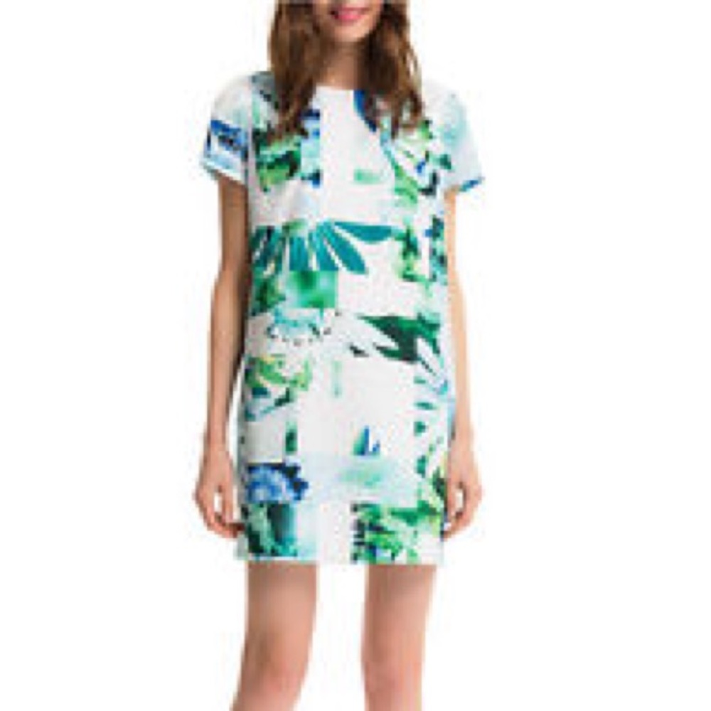 Cynthia Steffe Blue and Green Mini Dress